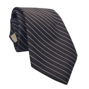 Vintage Men's Tie Brown Striped Classic Necktie England NOS NWT Kings Lynn